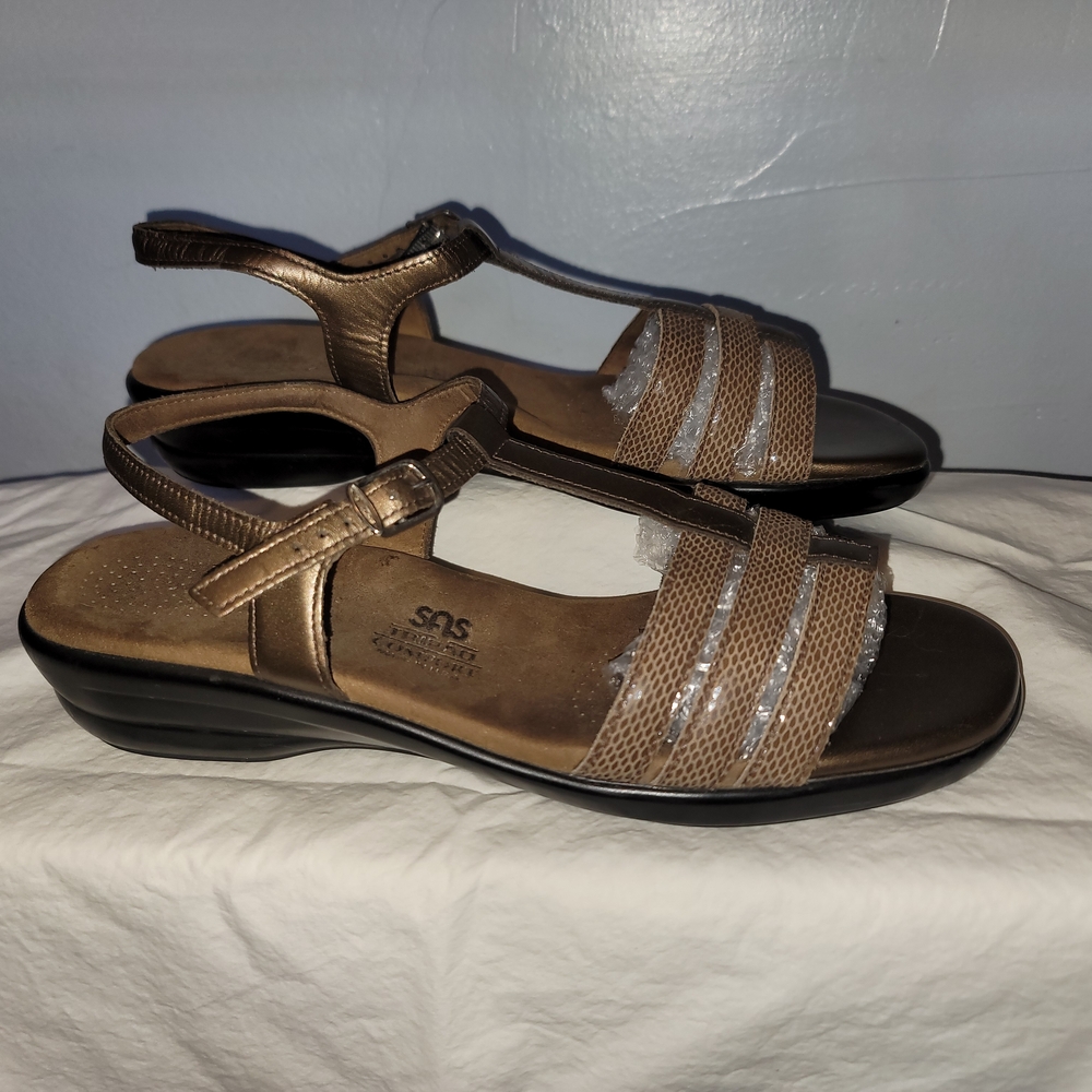 SAS Brown Comfort Sandals with Adjustable Straps